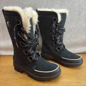 Sorrel Tivoli IV Snow Winter Waterproof Tall Boots-Black Suede-Women 7.5- NEW
